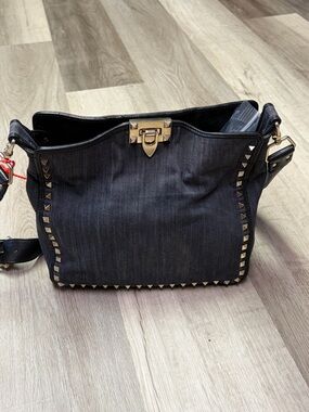 Rare Aurhentic Valentino black denim crossbody handbag